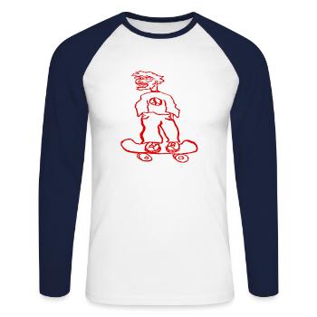 Punk Unicorn Skater Unisex Peace Skater - Unisex Long Sleeve Baseball T-Shirt - white/navy - Front - Nik (191cm)