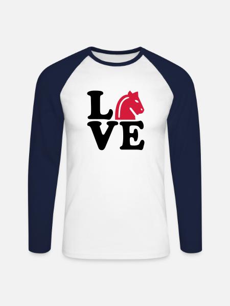 échecs - T-shirt baseball manches longues Homme - blanc/marine
