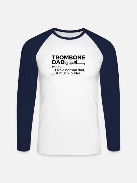 Posaune Musiker Blasmusik - Unisex Baseballshirt langarm - Weiß/Navy