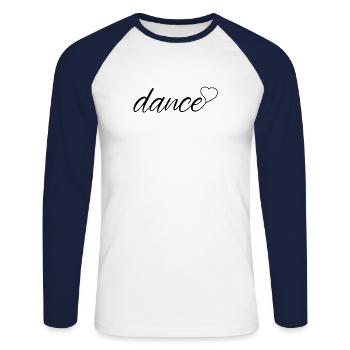 Dancing for dancers - Unisex Long Sleeve Baseball T-Shirt - white/navy - Front - Nik (191cm)