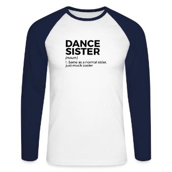 Dancing for dancers - Unisex Long Sleeve Baseball T-Shirt - white/navy - Front - Nik (191cm)