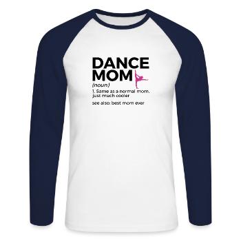 Dancing for dancers - Unisex Long Sleeve Baseball T-Shirt - white/navy - Front - Nik (191cm)