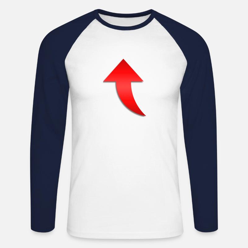 Pfeil rot - Unisex Baseballshirt langarm - Weiß/Navy