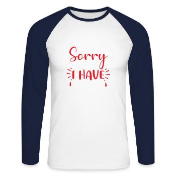 I Have Kids - Unisex Baseballshirt langarm - Weiß/Navy - Vorne - Nik (191cm)