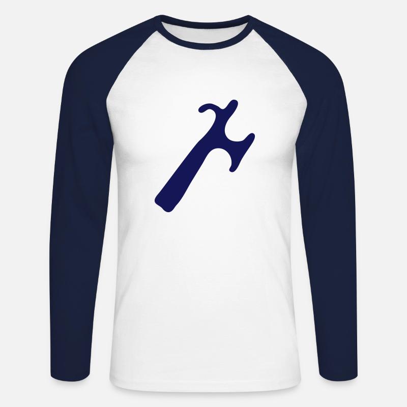 Halbseglerspitze M1 - Unisex Baseballshirt langarm - Weiß/Navy