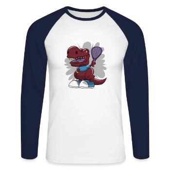 Padel Paddle Raquette Tennis Sport I Cadeau - T-shirt baseball manches longues Homme - blanc/marine - Devant - Nik (191cm)