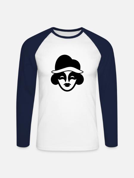 clown - Unisex Long Sleeve Baseball T-Shirt - white/navy