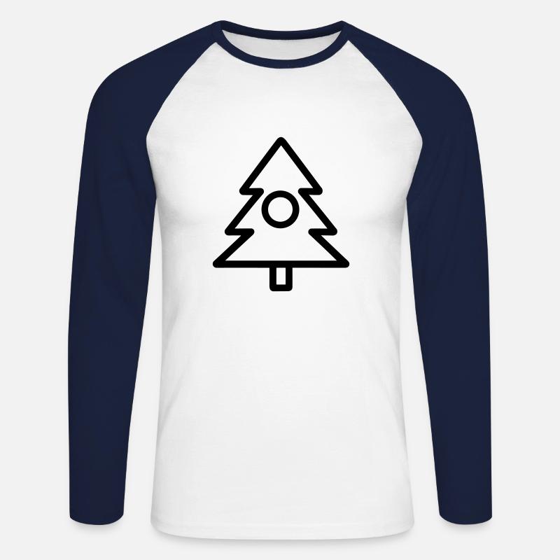 Weihnachtsbaum - Unisex Baseballshirt langarm - Weiß/Navy