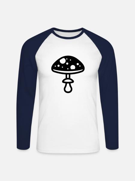 Pilz - Unisex Baseballshirt langarm - Weiß/Navy