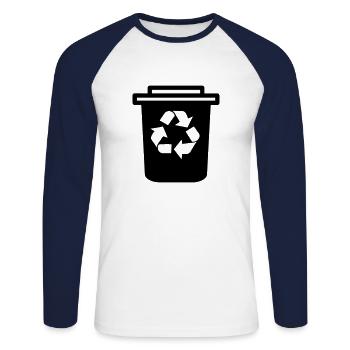 dustbin - Unisex Long Sleeve Baseball T-Shirt - white/navy - Front - Nik (191cm)