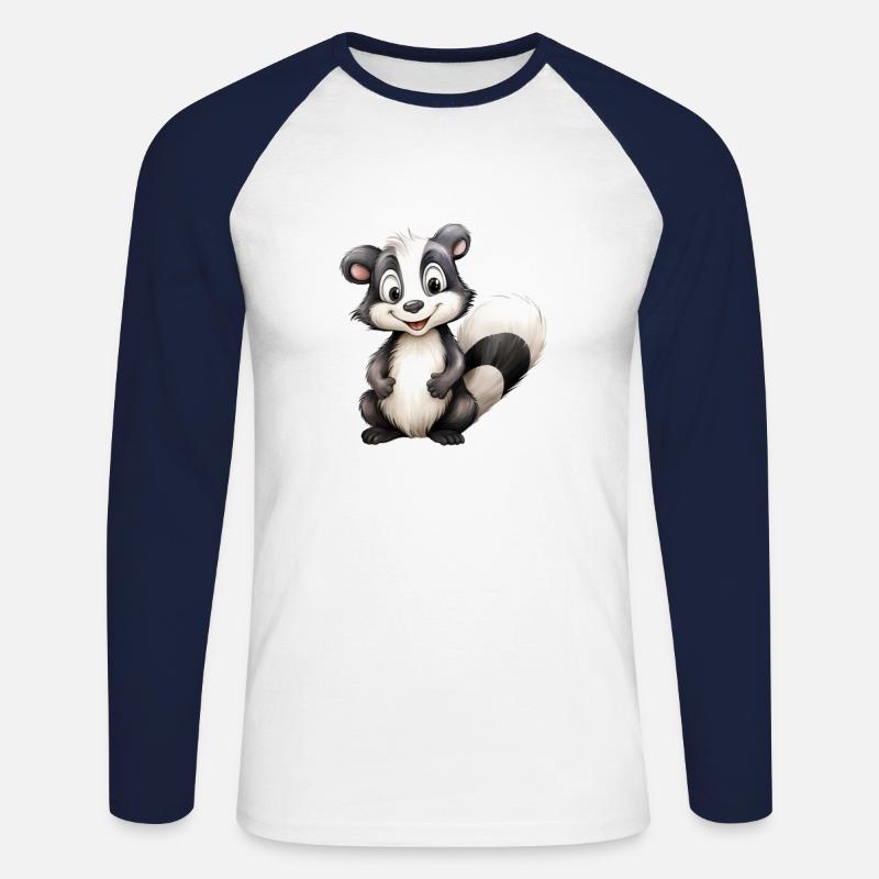 Stinktier oder Stinktierklasse - Unisex Baseballshirt langarm - Weiß/Navy