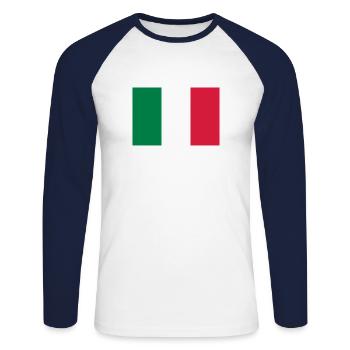 italy - T-shirt baseball manches longues Homme - blanc/marine - Devant - Nik (191cm)