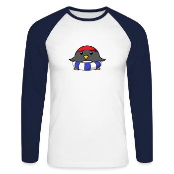 Bonnet de natation Penguin Natation Sport Natation - T-shirt baseball manches longues Homme - blanc/marine - Devant - Nik (191cm)