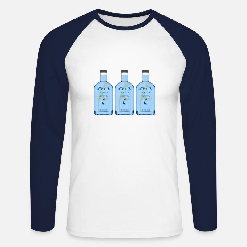 Sylt Bottled Sparkling Tablewater - Unisex Baseballshirt langarm - Weiß/Navy