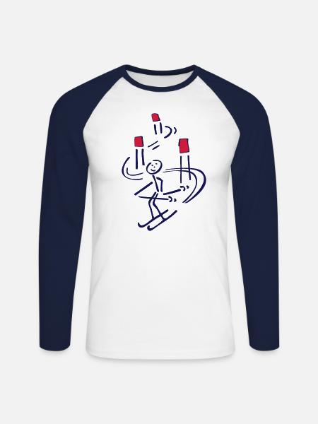 simple ski - Unisex Long Sleeve Baseball T-Shirt - 