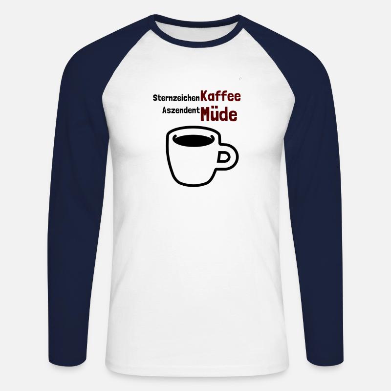 Kaffee Statement Logo - Unisex Baseballshirt langarm - Weiß/Navy