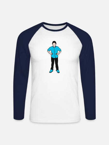 Styler - Unisex Long Sleeve Baseball T-Shirt - white/navy