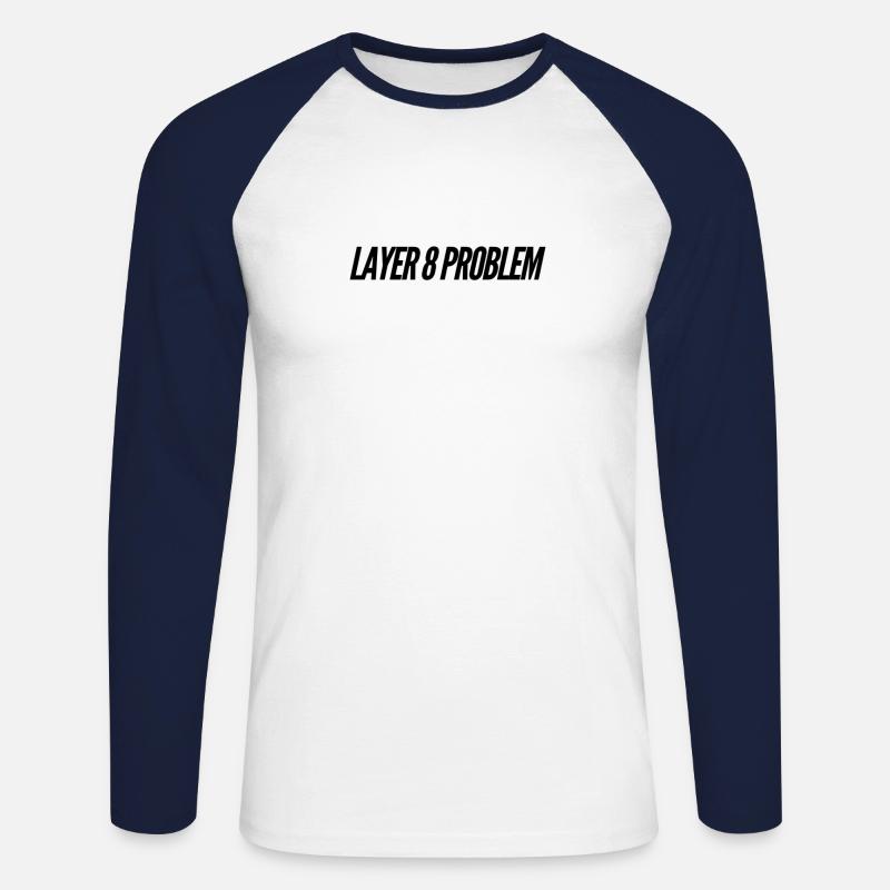 Layer 8 Problem - Unisex Long Sleeve Baseball T-Shirt - white/navy