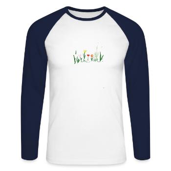 Plantes Idées cadeaux jardin jardin jardin hobby design - T-shirt baseball manches longues Homme - blanc/marine - Devant - Nik (191cm)