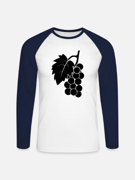 Grape - Unisex Long Sleeve Baseball T-Shirt - white/navy