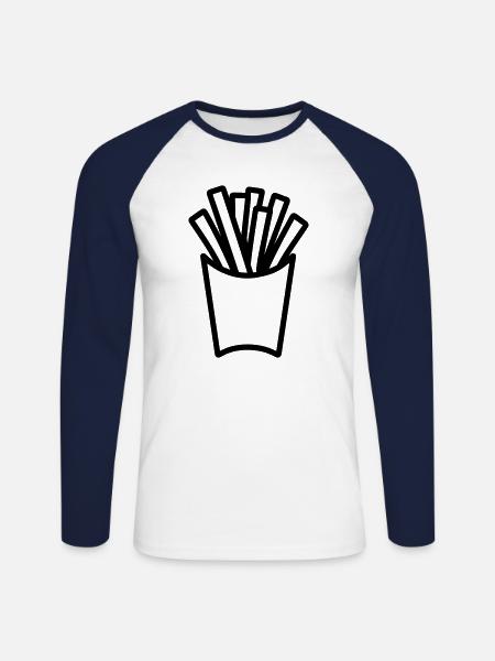 Frites - T-shirt baseball manches longues Homme - blanc/marine