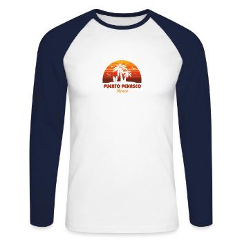Cool Puerto Penasco Mexico Rocky Point Beach - Unisex Long Sleeve Baseball T-Shirt - white/navy - Front - Nik (191cm)
