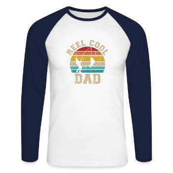 pêche - T-shirt baseball manches longues Homme - blanc/marine - Devant - Nik (191cm)