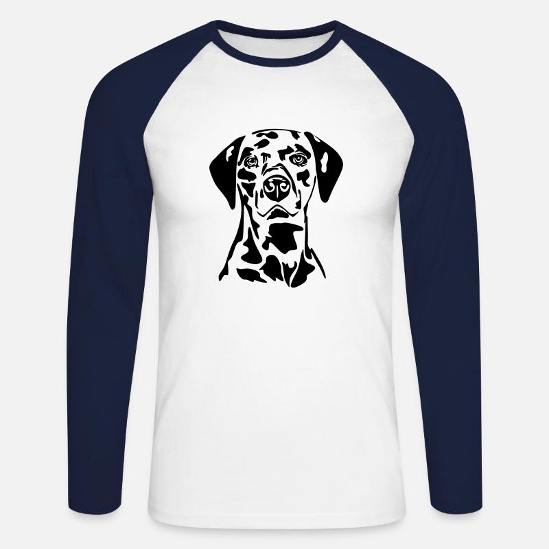 Dalmatiner - Unisex Baseballshirt langarm - Weiß/Navy