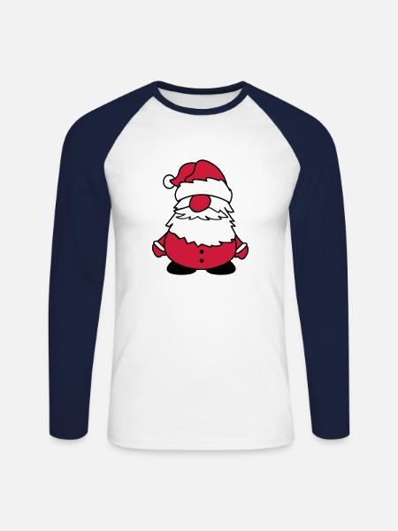 weihnachtsmann funny 002 - Unisex Baseballshirt langarm - Weiß/Navy