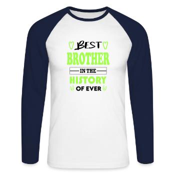 Best Brother Bester Bruder for Ever für immer - Unisex Baseballshirt langarm - Weiß/Navy - Vorne - Nik (191cm)