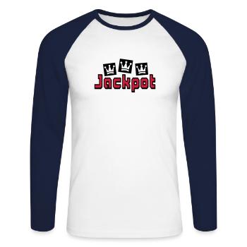 gros lot - T-shirt baseball manches longues Homme - blanc/marine - Devant - Nik (191cm)