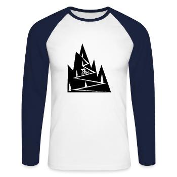 VTT, vélos, cyclisme - T-shirt baseball manches longues Homme - blanc/marine - Devant - Nik (191cm)