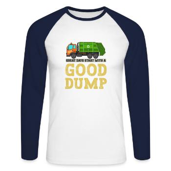 Müllwagen Liebe Müllabfuhr Kind Junge I Geschenk - Unisex Baseballshirt langarm - Weiß/Navy - Vorne - Nik (191cm)