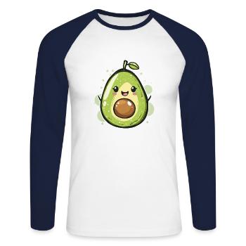 Avocat Conception de bande dessinée - T-shirt baseball manches longues Homme - blanc/marine - Devant - Nik (191cm)