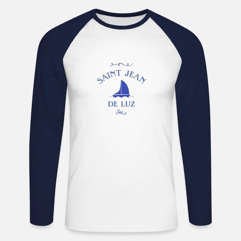 Saint Jean de Luz Boot - Unisex Baseballshirt langarm - Weiß/Navy