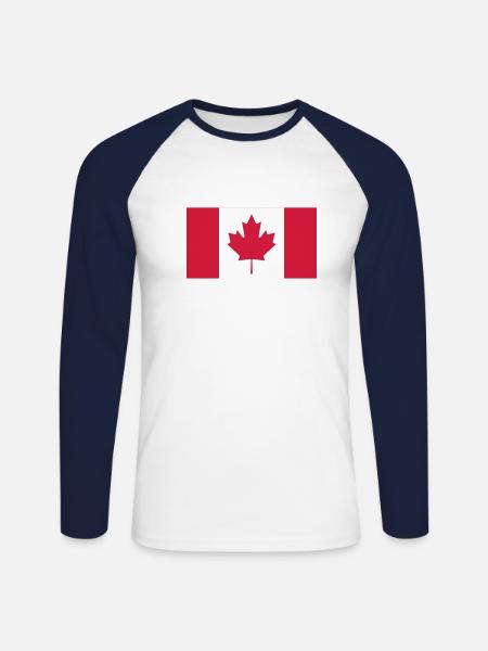 Kanada - Unisex Baseballshirt langarm - Weiß/Navy