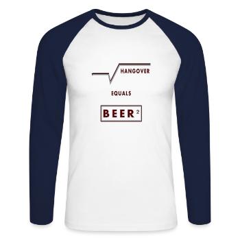 Beer - Unisex Long Sleeve Baseball T-Shirt - white/navy - Front - Nik (191cm)