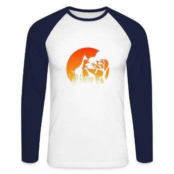 Giraffe Africa Serengeti Safari Kenya South Africa - Unisex Long Sleeve Baseball T-Shirt - white/navy - Front - Nik (191cm)