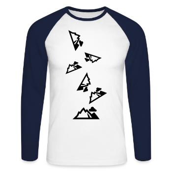 Berge Mountains Silhouette - Unisex Long Sleeve Baseball T-Shirt - white/navy - Front - Nik (191cm)