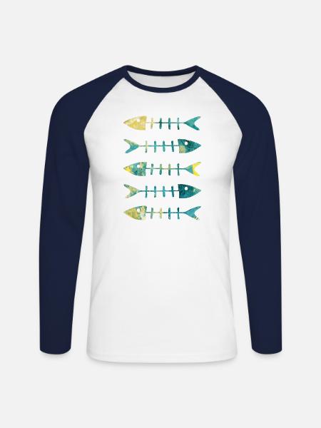 Lisca - Unisex Long Sleeve Baseball T-Shirt - white/navy