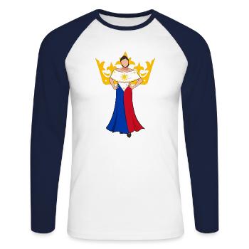 Philippinen Filipina Flagge Dalagang I Geschenk - Unisex Baseballshirt langarm - Weiß/Navy - Vorne - Nik (191cm)