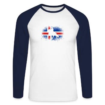 Gait horse Iceland rider gift horses flag - Unisex Long Sleeve Baseball T-Shirt - white/navy - Front - Nik (191cm)