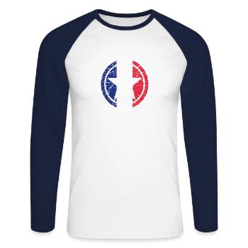 Helicopter helicopter france french star - Unisex Long Sleeve Baseball T-Shirt - white/navy - Front - Nik (191cm)