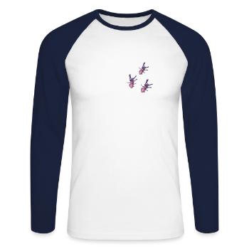 Invasion der Vogelspinnen Spinne - Unisex Baseballshirt langarm - Weiß/Navy - Vorne - Nik (191cm)