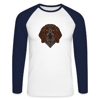 Beagle Dogs Gift Pet Dogs Love Animal - T-shirt baseball manches longues Homme - blanc/marine - Devant - Nik (191cm)