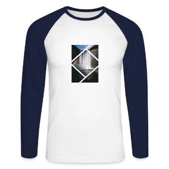 Fall Shape - Unisex Long Sleeve Baseball T-Shirt - white/navy - Front - Nik (191cm)