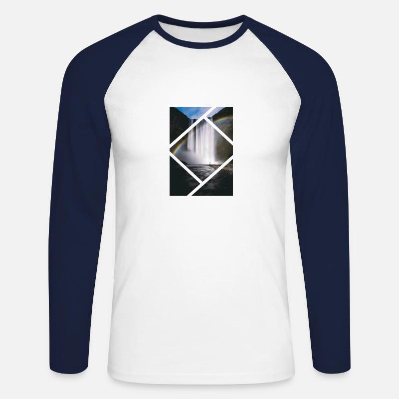 Fall Shape - Unisex Baseballshirt langarm - Weiß/Navy
