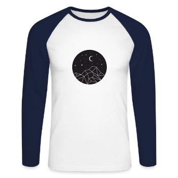 Mountain - Unisex Long Sleeve Baseball T-Shirt - white/navy - Front - Nik (191cm)