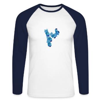 Vovinam Geschenk Kampfsportler Moonkick Highkick - Unisex Baseballshirt langarm - Weiß/Navy - Vorne - Nik (191cm)