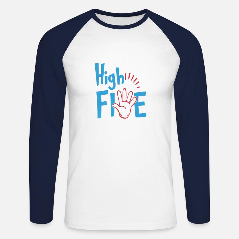 HIGH FIVE GIFT IDEA - Unisex Baseballshirt langarm - Weiß/Navy